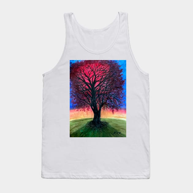 Expressionist Tree in Sunset Tank Top by jerrykirk